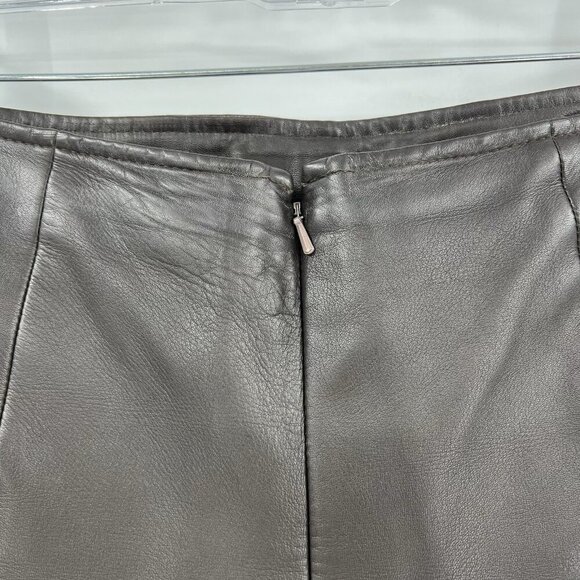 Vintage Cache Brown Leather Pants Size 4 90's Y2K Straight - Picture 3 of 8